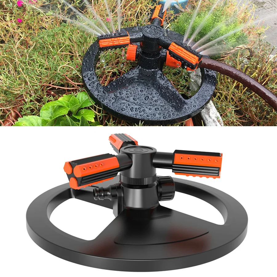 Durable Automatic 360 Rotating Adjustable Garden Water Sprinklers Lawn Irrigation System With 2 Arm Sprayer