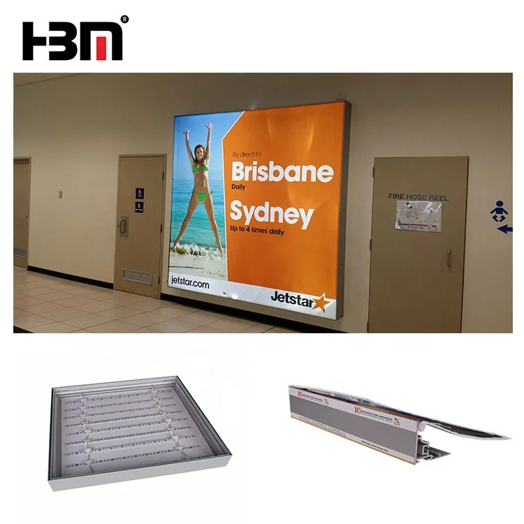 Makeup store display Textile led backlight frame fabric lightbox