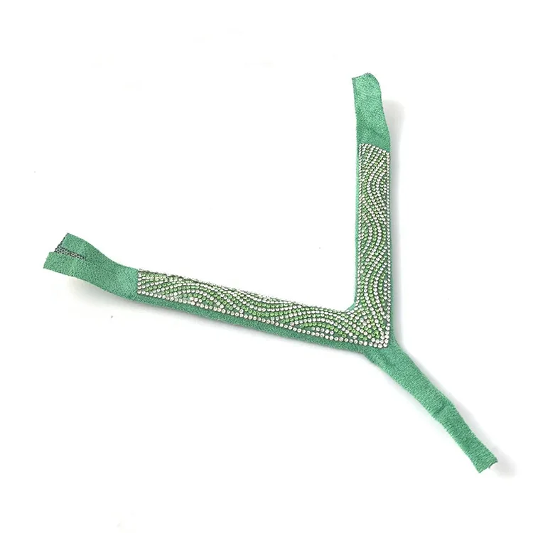 Fashion Glass Decoration Rhinestone Sandals Upper Material Slipper Semi Finished Shoe Uppers