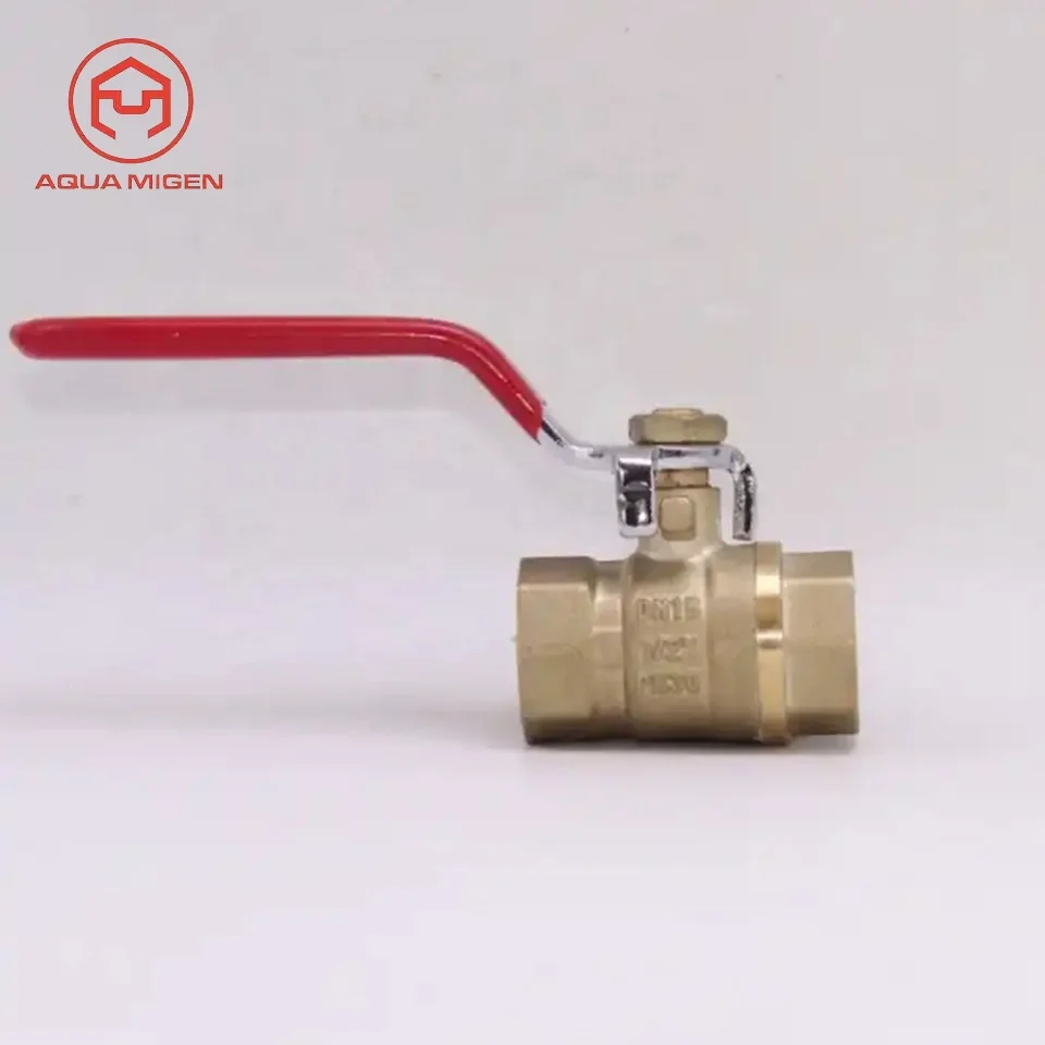 China Factory Hpb57-3 1/2 Brass Ball Valve With Copper Color For Home Plumbing System