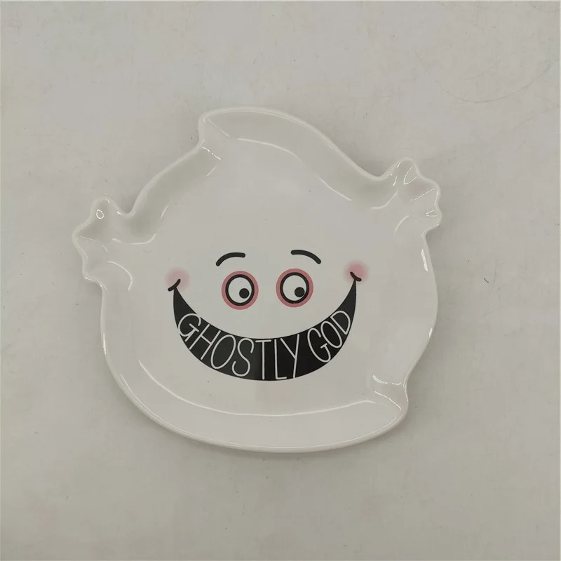 Halloween decor  Ghost  pumpkin shaped candy  dishes ceramic plates