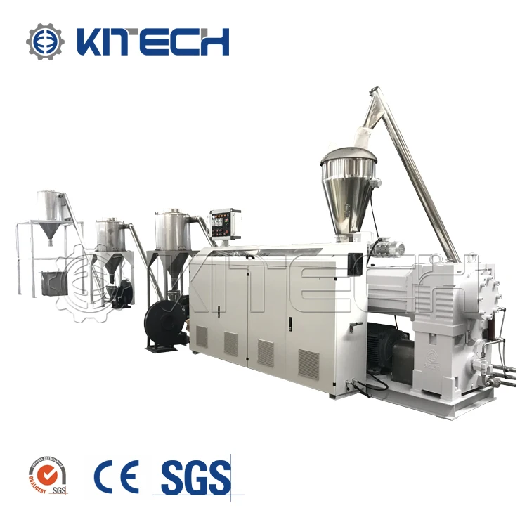 300-1200KGH PVC Conical Twin Screw Extruder Plastic Granulators