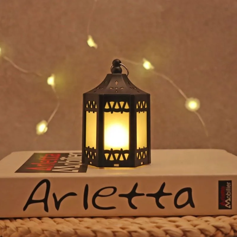 Wedding Home Decor Black Plastic Ramadan Moroccan Mini Votive Led Tea Light Mini Candle Lanterns Holder