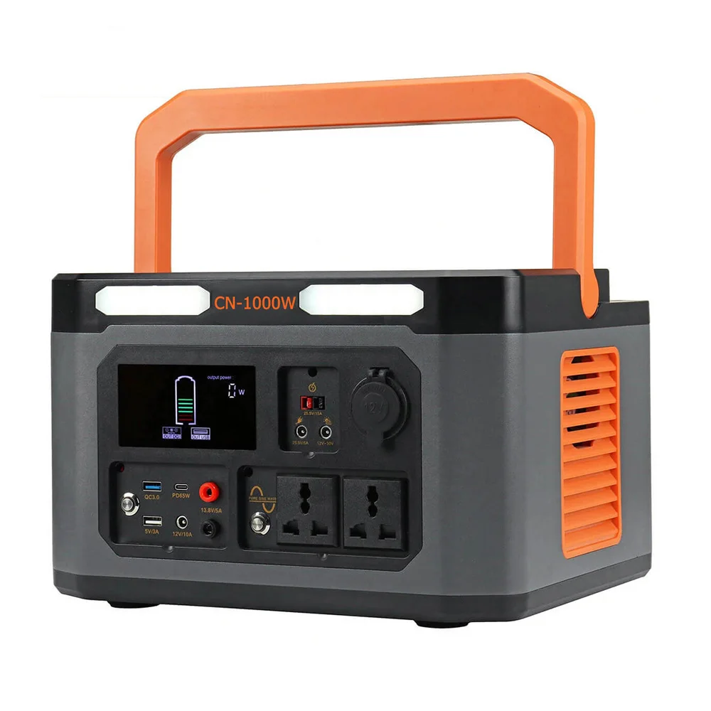 1000W Outdoor Energy Storage Power Supply Charging Camping 110V 220V Solar Pure Sine Wave Solar Portable Power Station