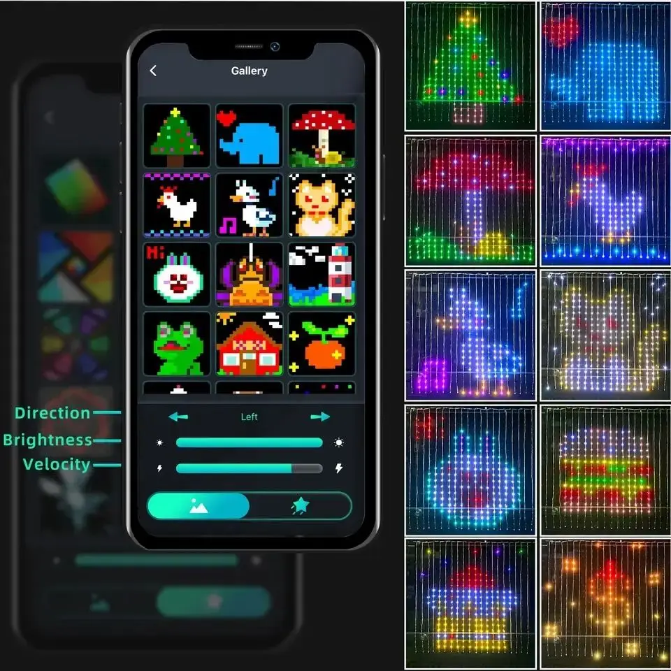 Smart DIY Window Curtain Lights IP44 USB Powered LED Fairy String Lights Decorations PC Outdoor Wedding Party Festival Christmas