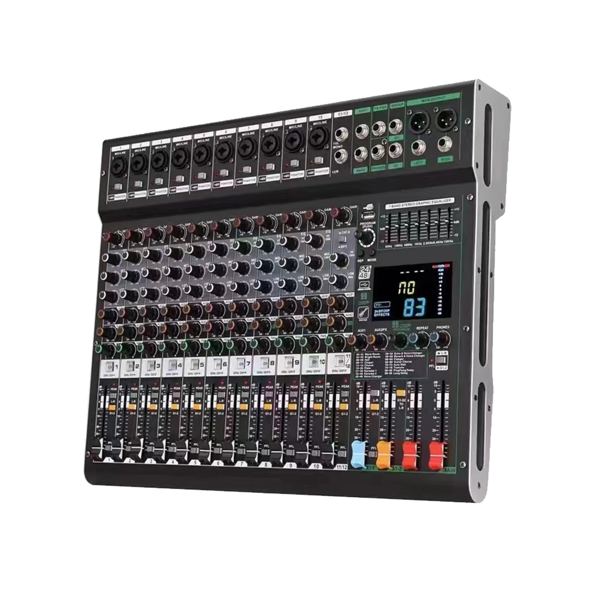 Accuracy Pro Audio ST212 12 Channel Audio DJ Mixer Controller Digital Audio Mixer For Virtual DJ Software