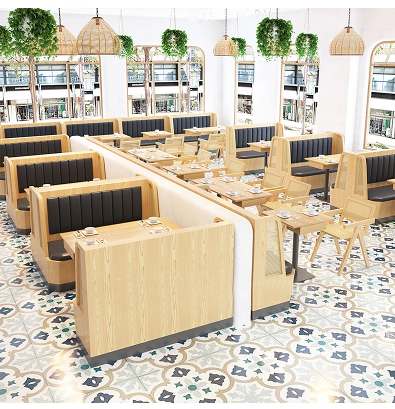 Commercial Restaurant Furniture Dining Rattan Coffee Shop Tables And Chairs Set For Hotel Cafes Restaurants Sofa Seating