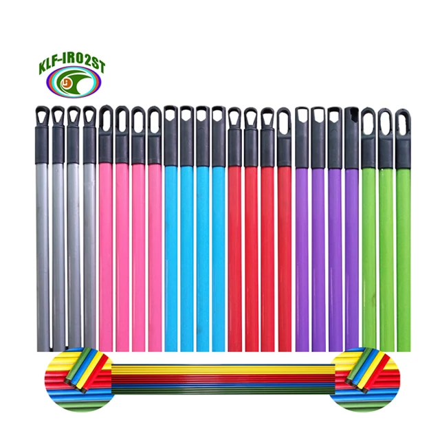 Powder pvc covered metal iron broom mop handle Italian American Greek Germany thread length 90cm~150cm thickness 0.19mm~0.6mm