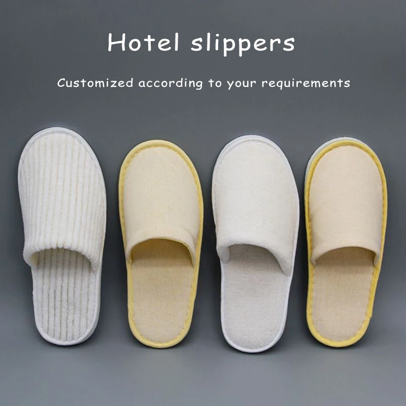 Wholesale Low Moq Custom Logo Guest Comfortable White Spa Bathroom Soft Slides Slippers For Unisex Disposable Hotel Slippers