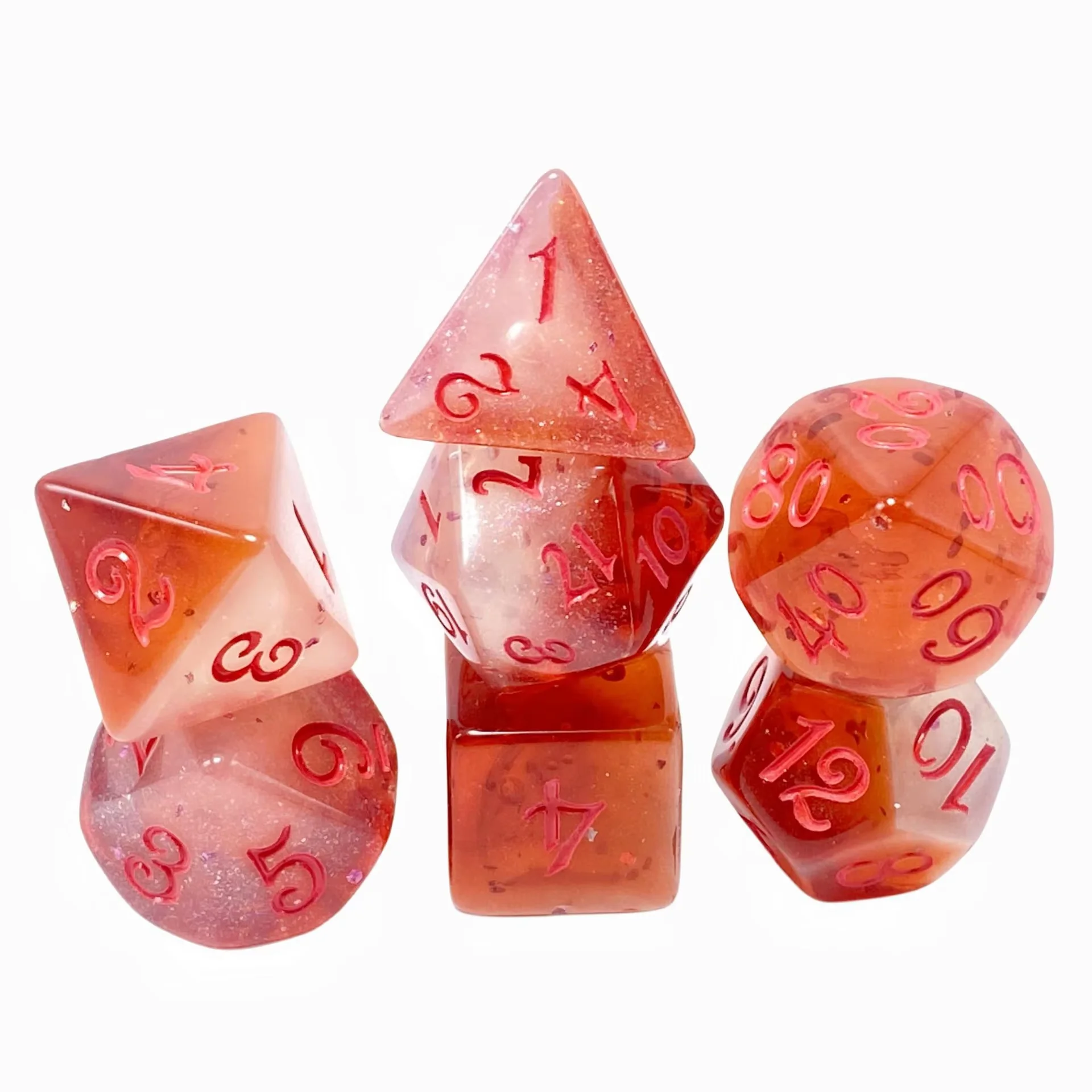 Two-Color Layered Dice Set Seven-Piece Set Of Acrylic Dnd Dice Polyhedral Custom Game Rpg Dnd Dice Set
