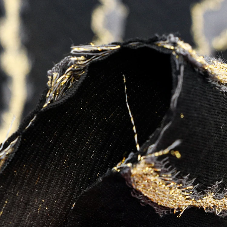 High quality stretch 93.5%polyester 4.5%metallic lurex 2%spandex fabric for sweater coat dress