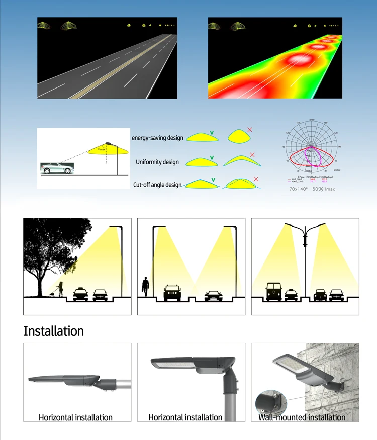 CB SASO Outdoor led street light Road Lighting Ip66 Waterproof StreetLight 30w 50w 150w 200w 100w street light