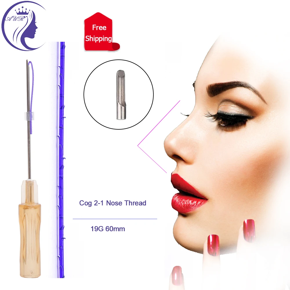 High-grade COG 2-1 L Blunt 19G 60mm polydioxanone absorbable sutures pdo thread lift korea cog nose