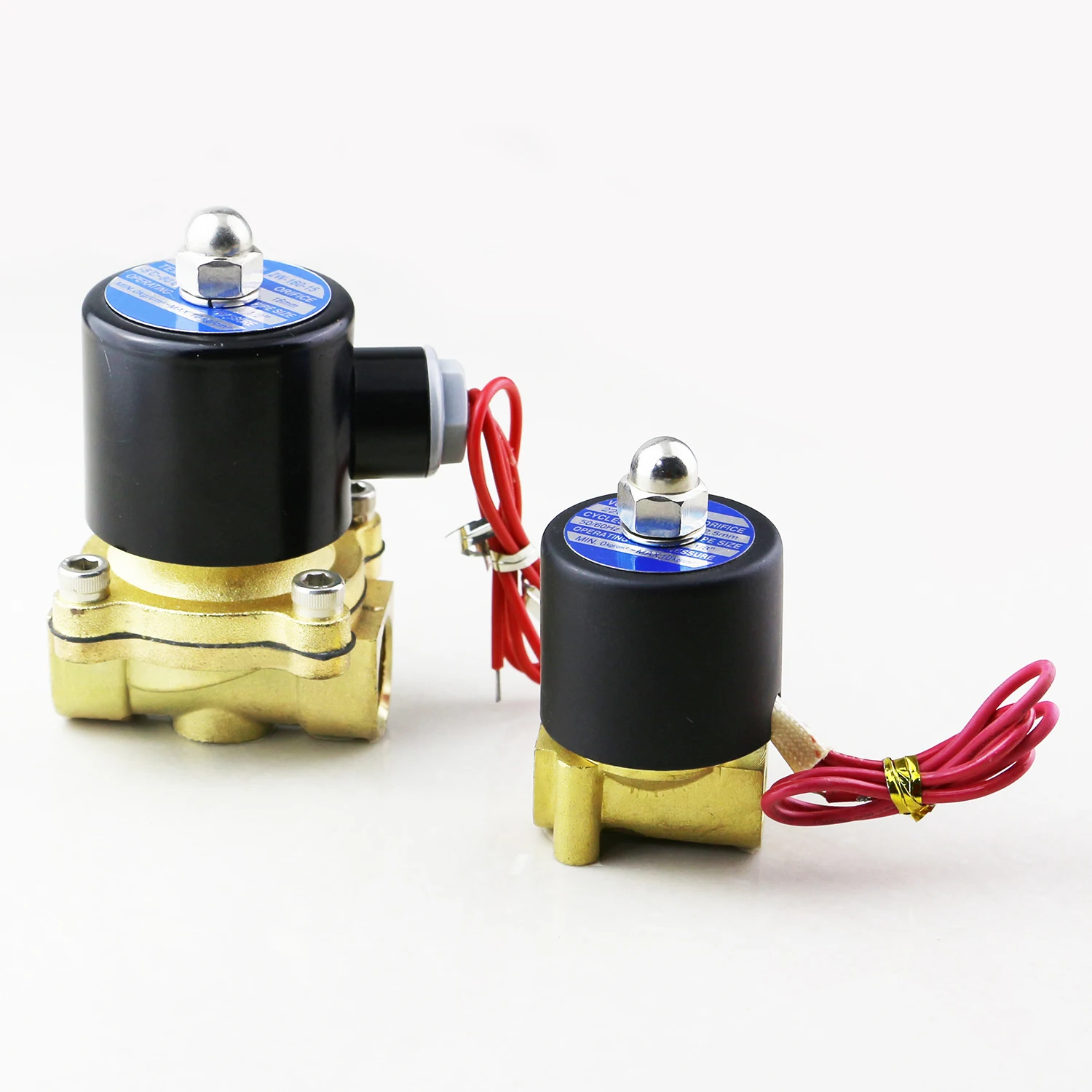 2 Вт, серия AC 220V AC 110V DC 12V DC 24V 2/2 Ways, латунные водяные электромагнитные клапаны