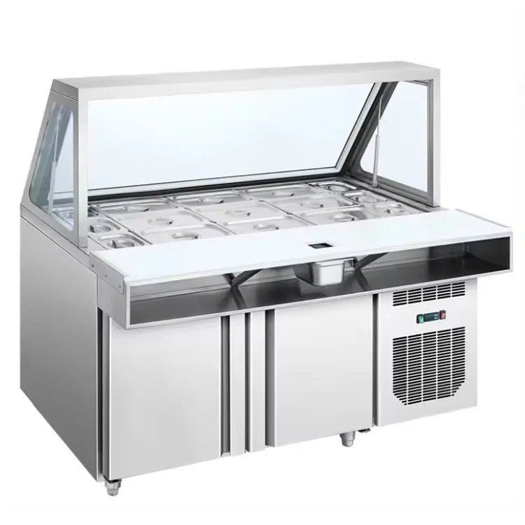 Cheap Under Refrigerated Sandwich Prep Table Freezer bubble table work station refrigerator Milk Tea Bar