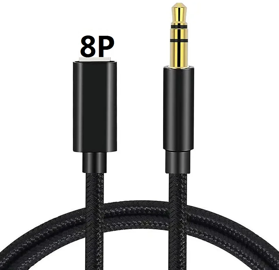 For Iphone Aux Cable 8Pin to 3.5mm Car Jack Audio Auxiliary Cable Adapter