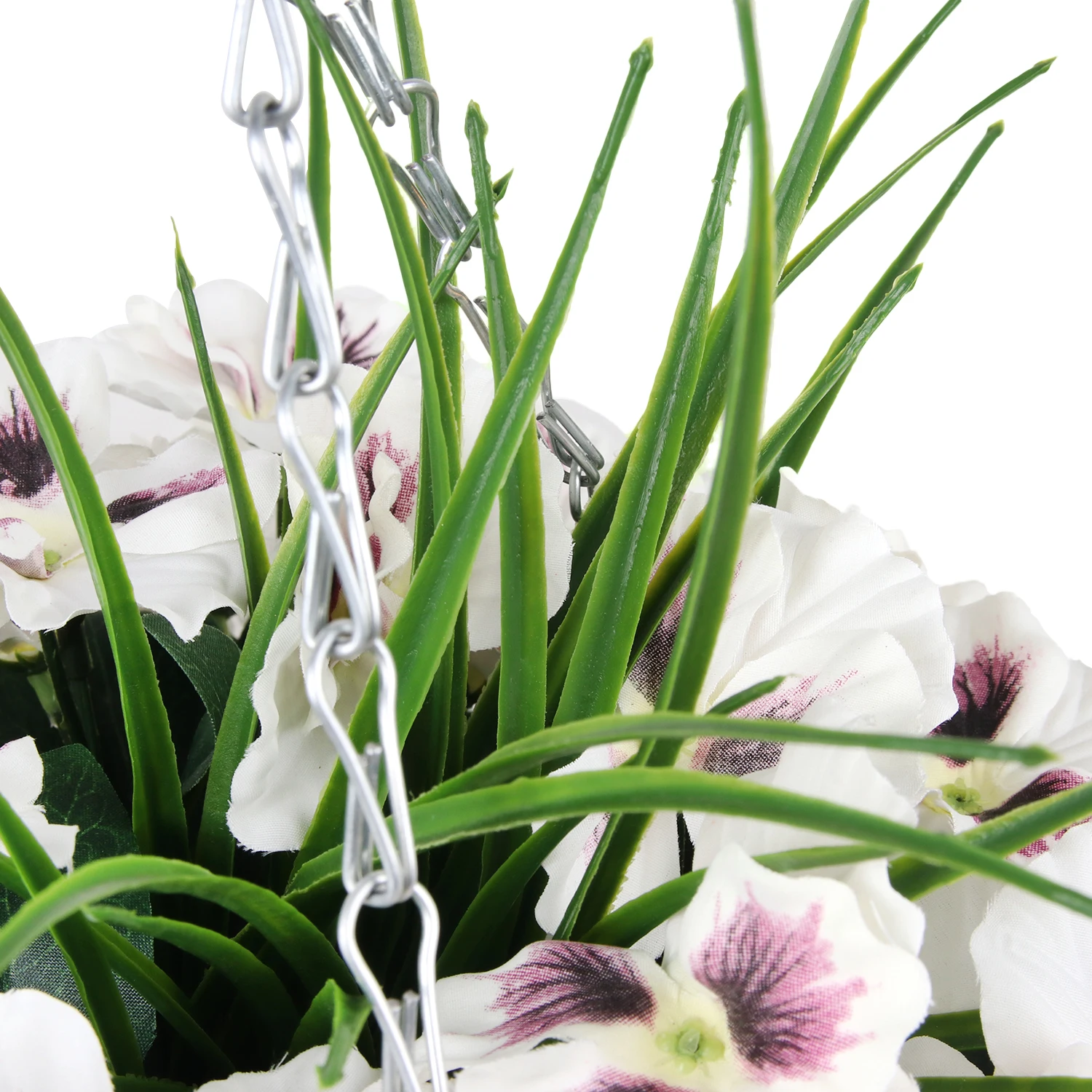 China customized handmade hanging silk artificial flower hanging basket for outdoor indoor decoration