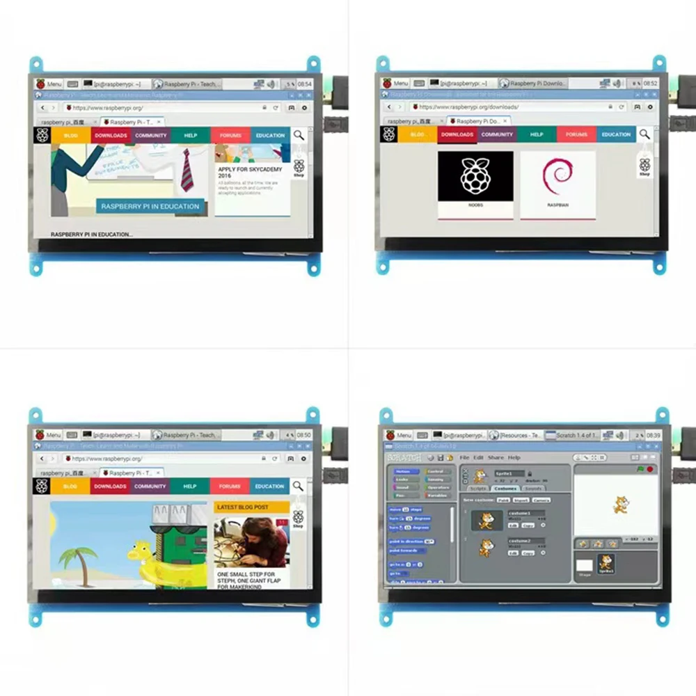 High Quality 7 Inch Touch Screen 800x480 Mini HDMI Monitor TFT LCD Display Compatible with Raspberry Pi 400 4 3B+ 3B Windows PC