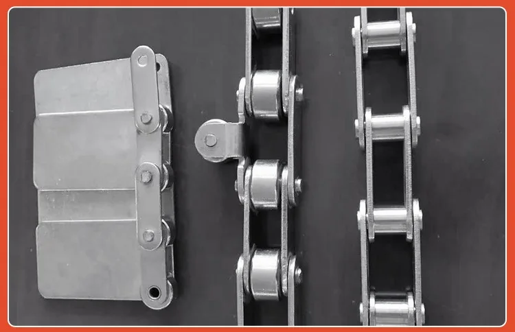 Stainless steel industrial transmission chain non-standard large pitch bending plate chain shaped chain double pitch