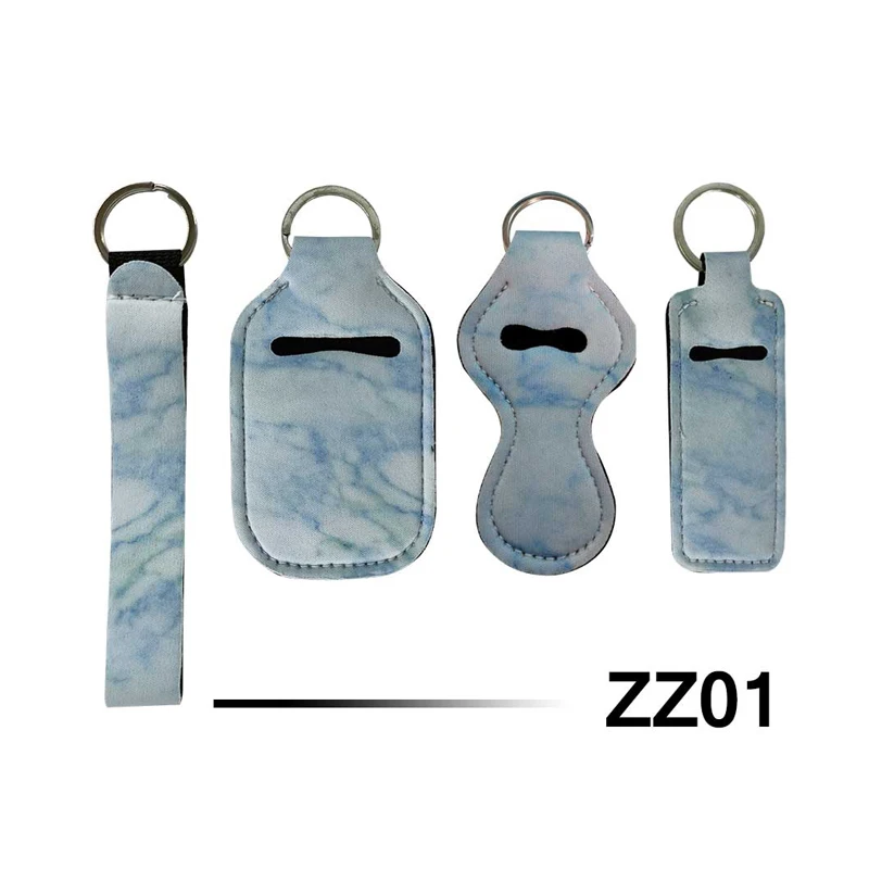 RTS Wholesale Custom Design Wrist Lanyards Keychain Chapstick Lip Gloss Holder Keychains Neoprene