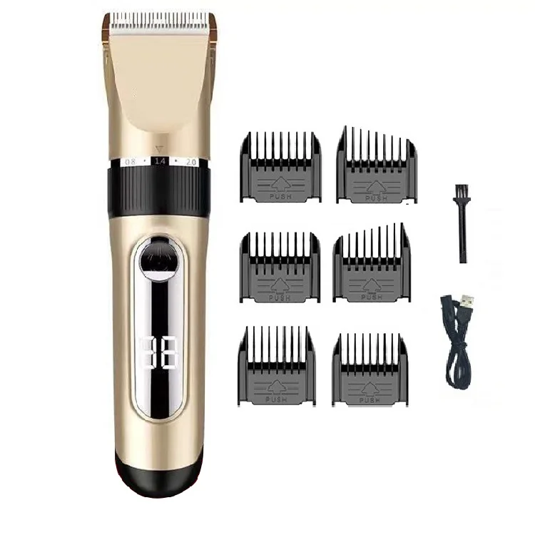 
Professional waterproof hair clipper LED display hair clipper electric hair men Clipper 