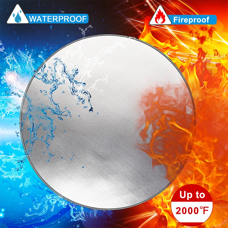 Reusable Bbq Fireproof Insulation Mat 20 24 28 30 32 36 38 40 Inches Aluminium Fire Pit Mat