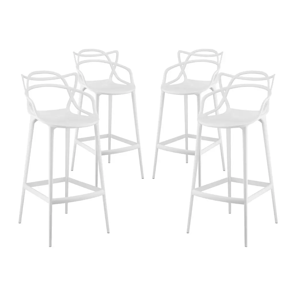 plastic interlaced rattan armchairs pp seat breakfast bar stool event bar chairs for restaurant counter