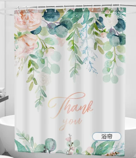
digital printing waterproof sets shower curtain set 4 pcs for bathroom 