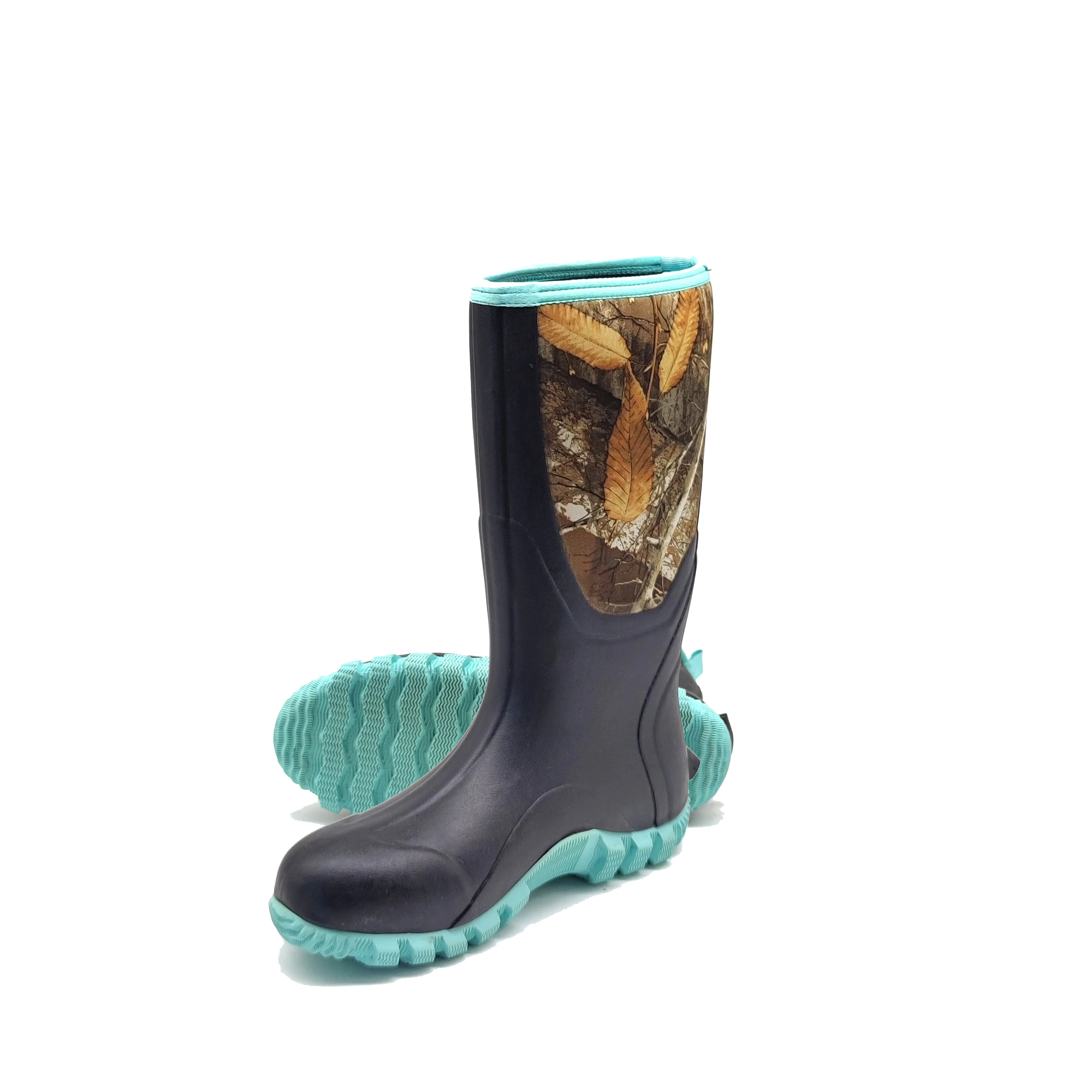 Wholesale Neoprene Mens Knee High Camouflaged Gum Vibram Rubber Waterproof Bite Snake Proof Hunting Boots