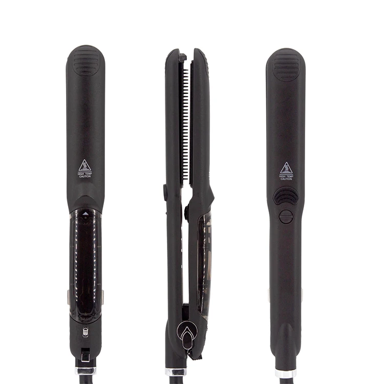 PTC fast heating steam pod hair straightener tourmaline  ceramic coating professional LED display steampod flat iron