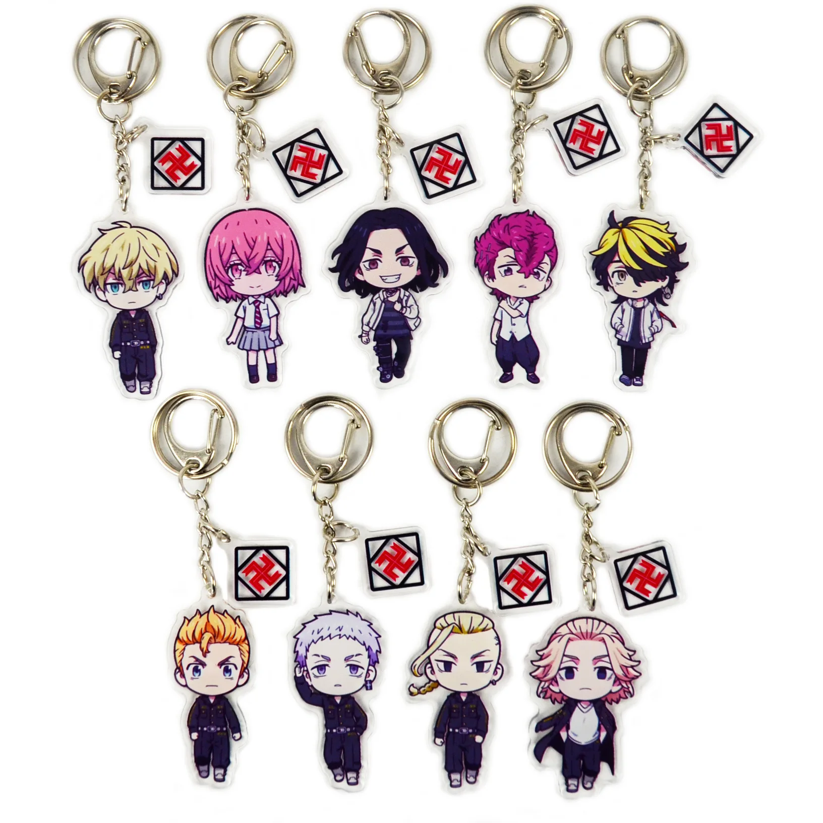 Japanese Cool Transparent Anime Key Tokyo Revengers Keychain Anime Plastic Acrylic Keychain