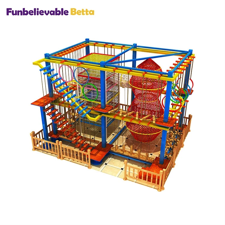 Pokiddo Customized Interactive Familar Entertainment Center Adventure Rope Equipment Indoor Baby Obstacle Course