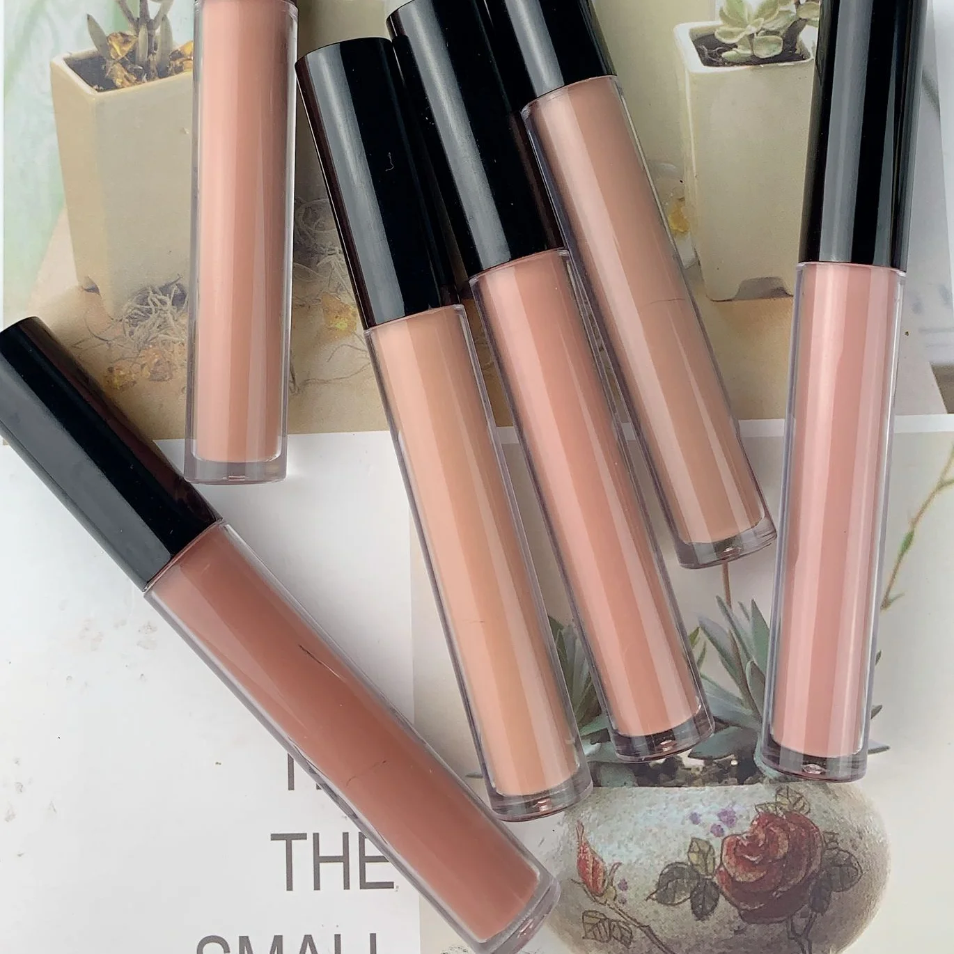 moisturizing custom private label matte nude lipstick no logo shiny nude lipgloss