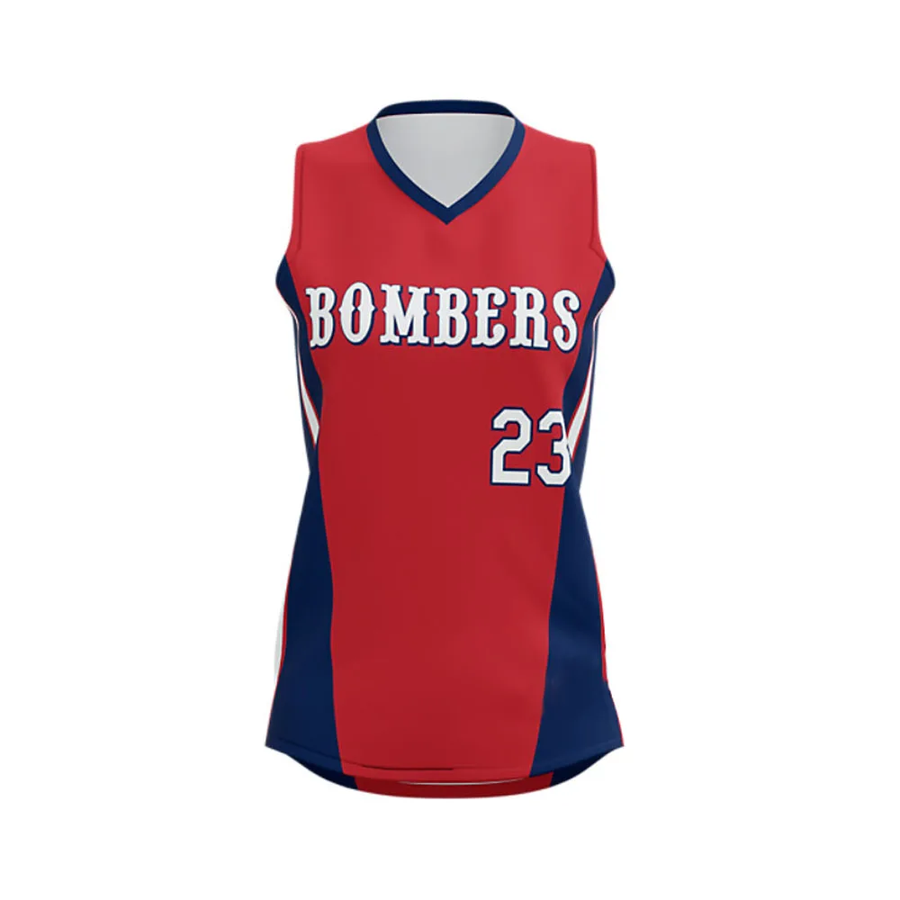 Hot sale 100% polyester coolmax fabric sublimated print women softball jersey custom sleeveless softball singlet