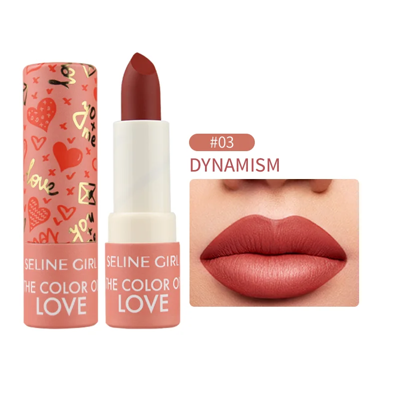 Private Label Beauty Matte Lipstick 6 Colors Love Lipstick Silky Delicate Long-Lasting Cosmetics Makeup Lipstick