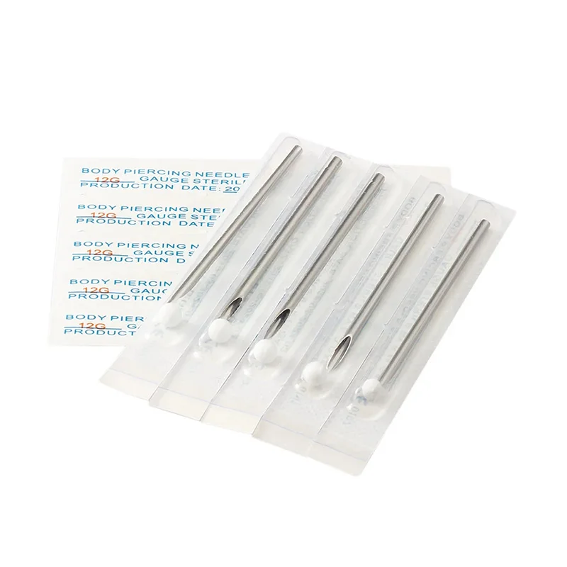 Private Label Disposable Sterilized Medical Grade Stainless Steel Piercing Needles for Body Art Tattoo Piercing
