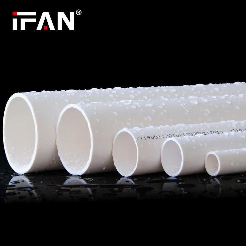 IFAN Hot Sell Plumbing Materials White Round PVC Pipe Tubes Plastic 6 Meter Schedule 40 UPVC Pipe for Water Supply