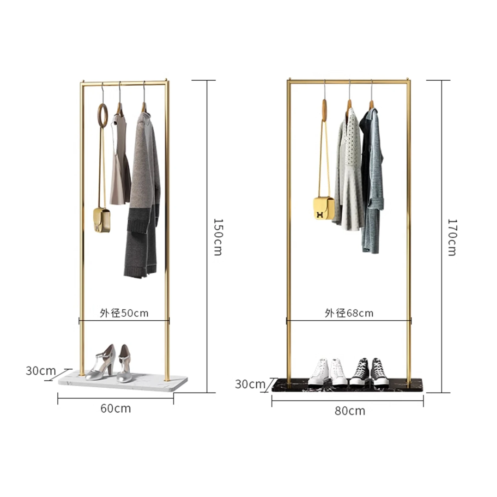 Free Standing Coat Rack Marble Base Clothes Stand Hat And Coat Rack For Hallway Umbrella Stand