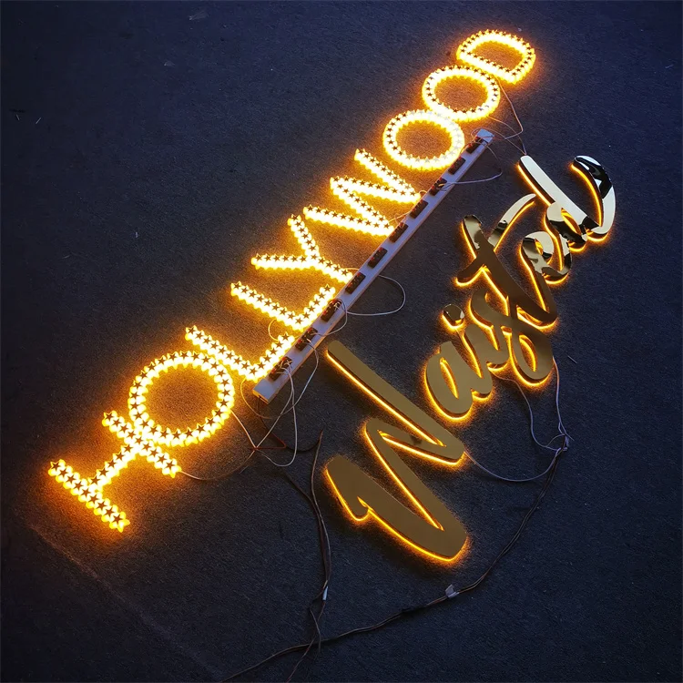 Star 3D Metal Letter Sign High Quality Metal Luminous Backlit Words Led Lighting Letter Backlit Led Sign Letter