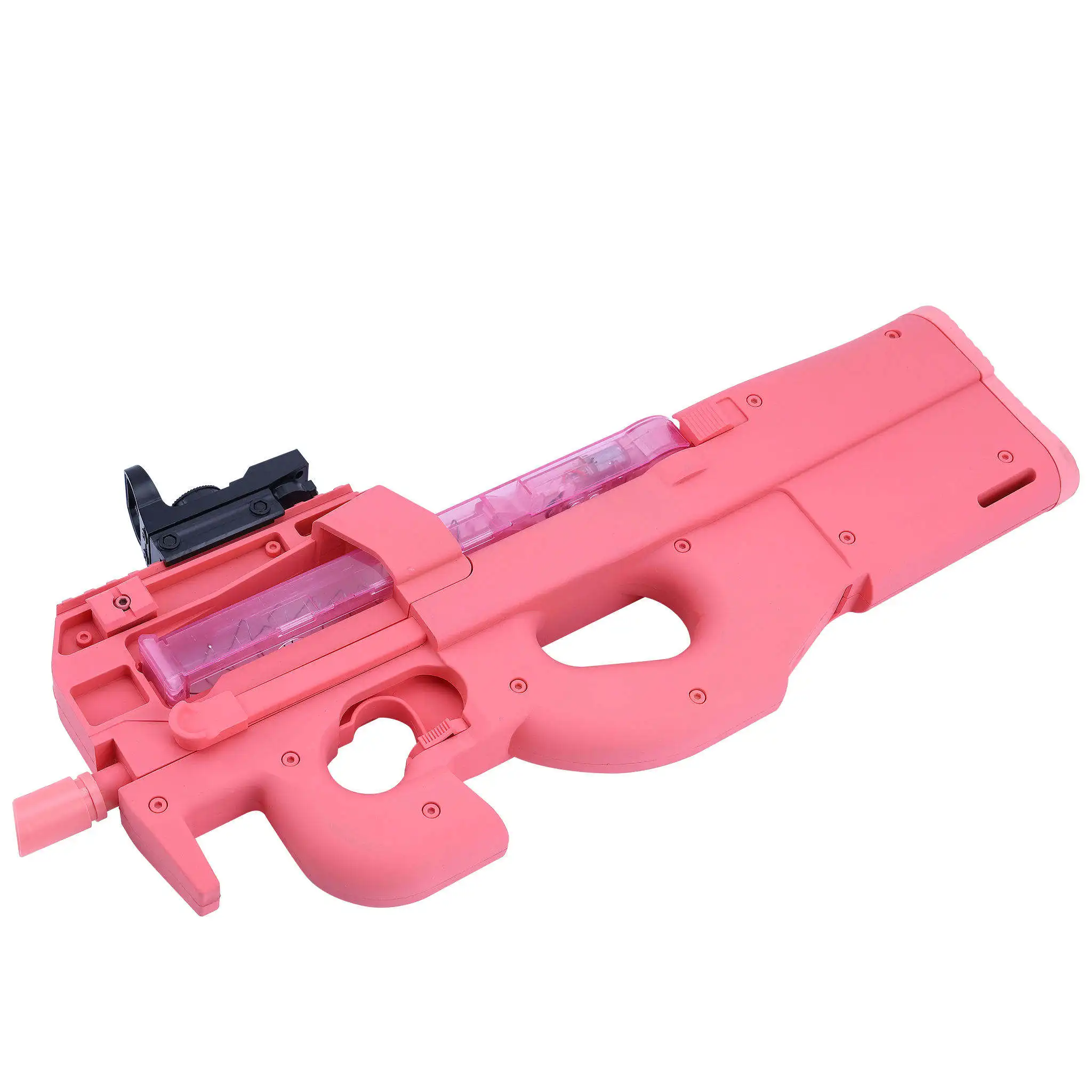 2025 summer Toy hot Tik Tok Gel Blaster Blast Toy Gun Nylon Pink P90 with light piece Splatter Blaster