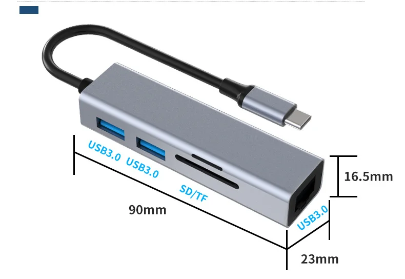 Airsky HC-78B usb3.0 to rj45 hub for mobile phone computer ethernet switch usbc to ethernet