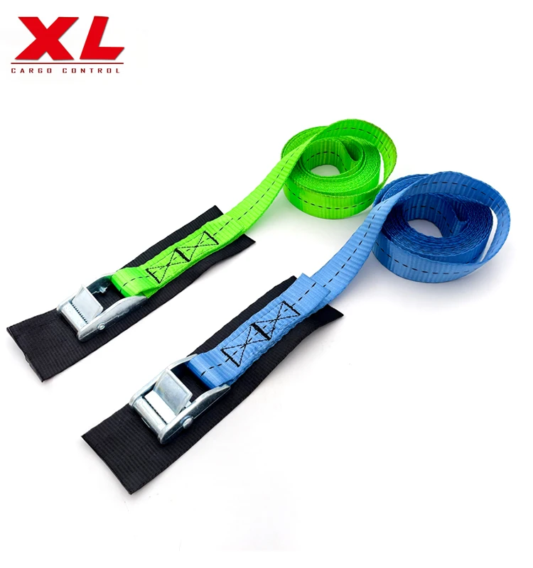 25mm 2m cam buckle tie down straps with black polyester webbing can be logo printed 250kgs