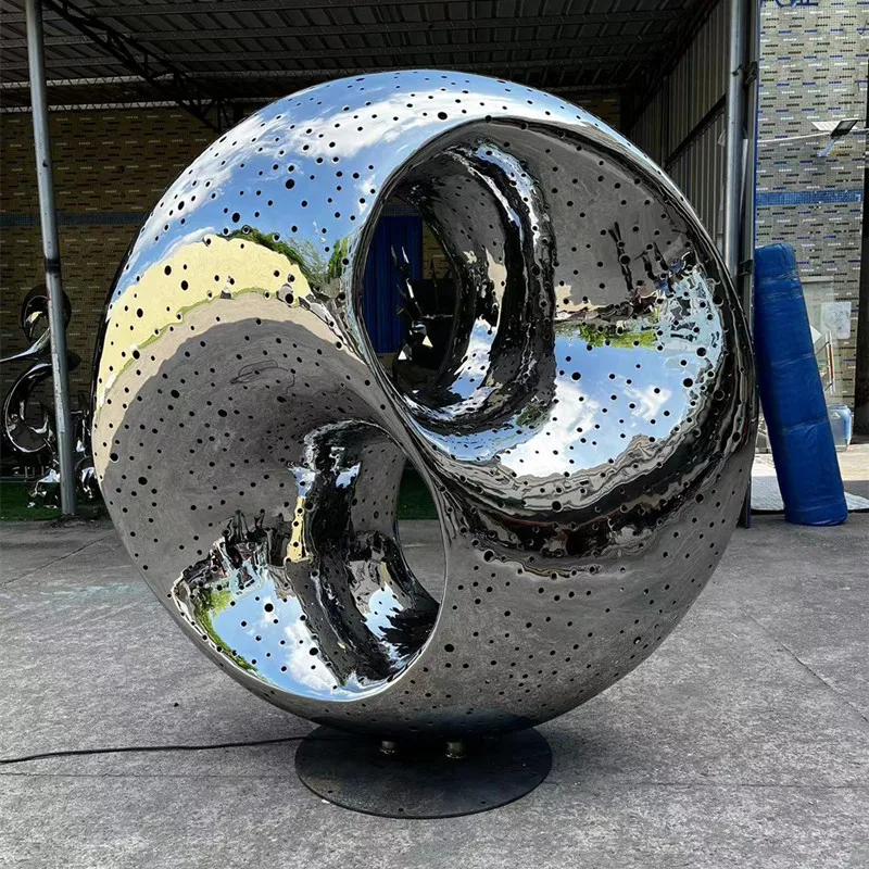 Hall metal abstract statue modern and abstract sculptures large stainless steel sculpture