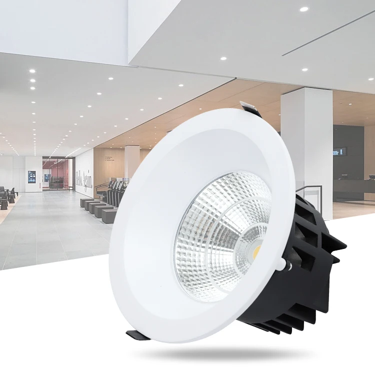 ALLWAY Hot Sale Aluminum Housing Indoor Hotel Project 9w 18w 25w 35w 45w 60w Recessed COB Round Led Downlight