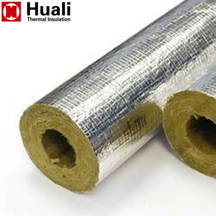 120 kg m3 rock mineral wool insulation rock wool pipe reinforced aluminium foil cladding rock wool