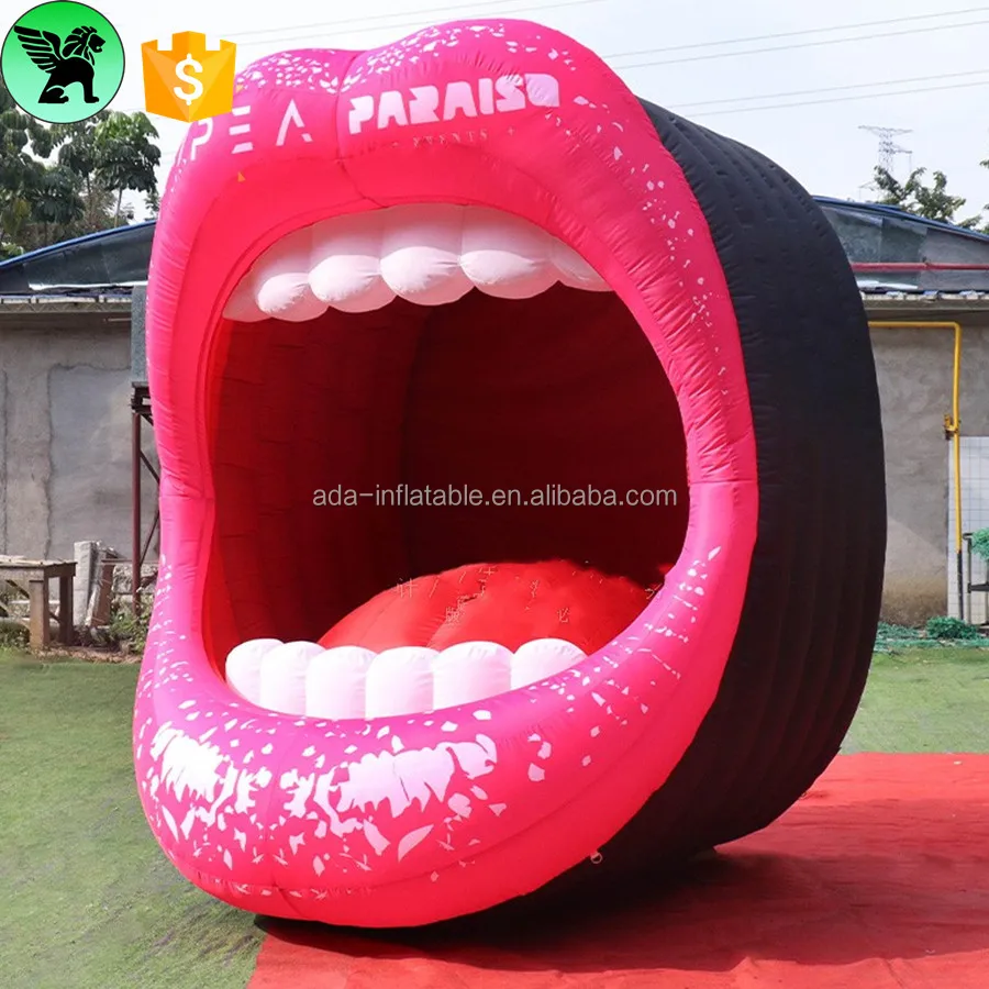 3m Festival Decor Inflatable Mouth Customized 10ft Giant Event Mouth Inflatable for Stage Decoration A8882