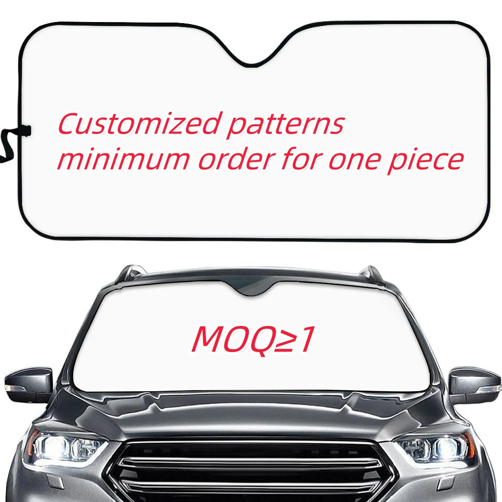 Hot selling sun visor 3D printing car front window baffle customized LOGO customized pattern