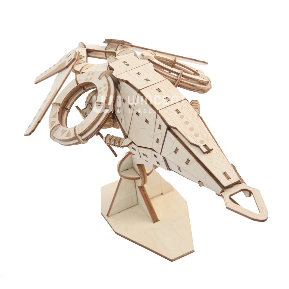 3D Starship model Puzzle Laser Cut Wood Puzzle Dongguan Manufacturer Original Home Decor Unisex Wood Car Wooden Truck