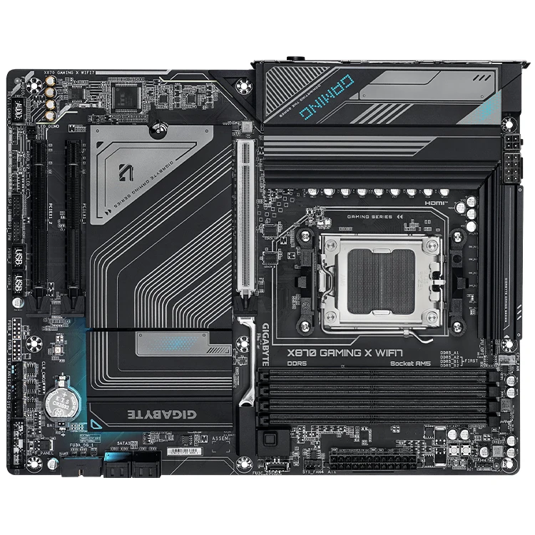 GIGABYTE X870 GAMING X WIFI7 AM5 LGA 1718, ATX, DDR5, 4 x M.2, PCIe 5.0, USB4, Wi-Fi 7, 2.5GbE LAN, EZ-Latch AI PC Motherboard
