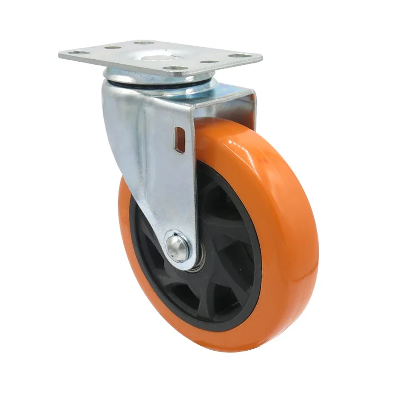 Amazon hot sale rueda de 4inch orange pvc swivel type caster wheels 4 inch for sale